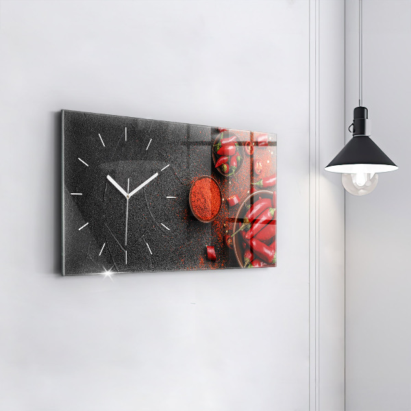 Horloge rectangulaire horizontale Poivrons rouges