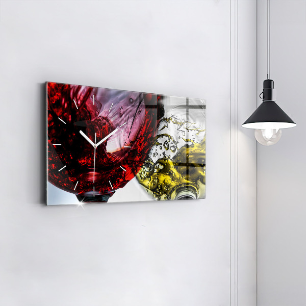 Horloge rectangulaire horizontale Verres de vin