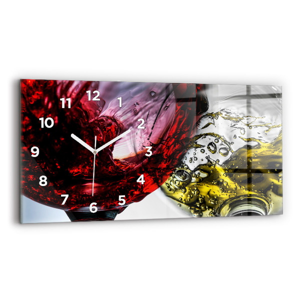 Horloge rectangulaire horizontale Verres de vin