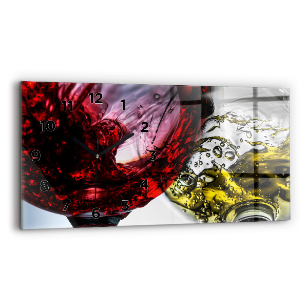 Horloge rectangulaire horizontale Verres de vin