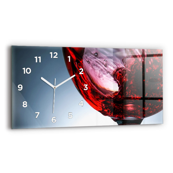 Horloge murale horizontale Un verre de vin