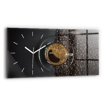 Horloge murale horizontale Une tasse de café