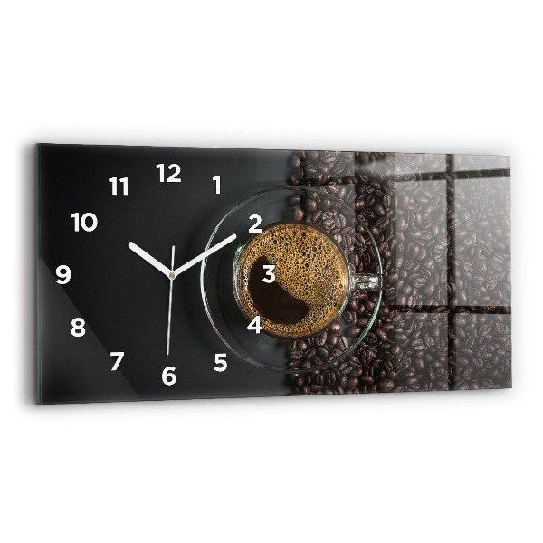 Horloge murale horizontale Une tasse de café