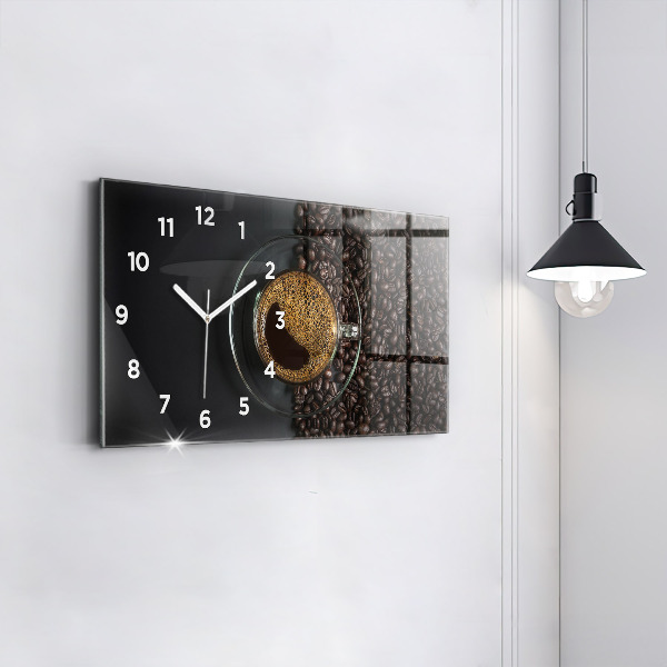 Horloge murale horizontale Une tasse de café