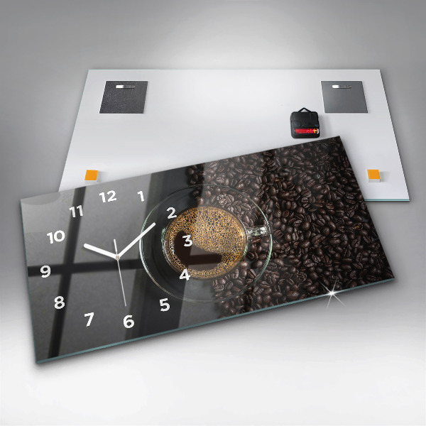 Horloge murale horizontale Une tasse de café