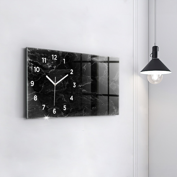 Horloge murale horizontale marbre noir
