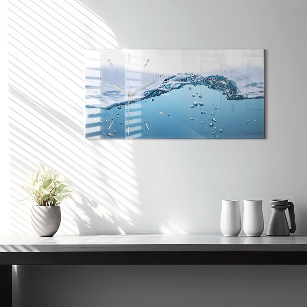 Horloge murale horizontale 'Gros plan sur l''eau'