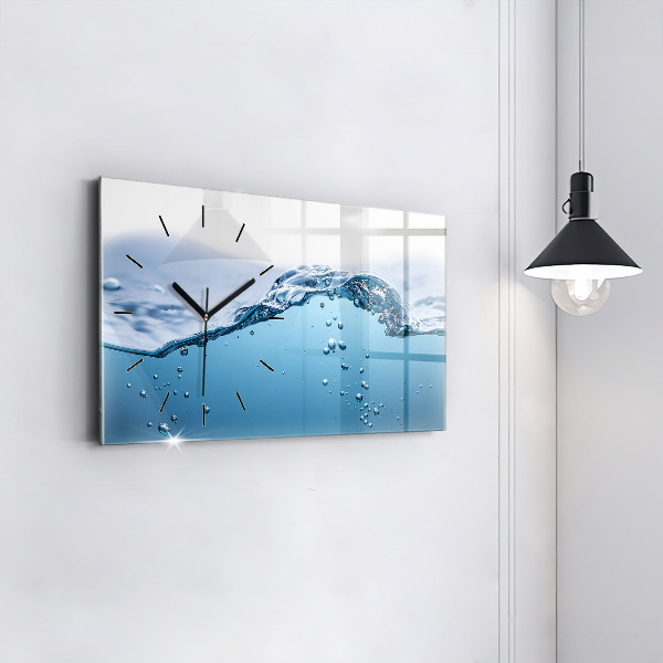 Horloge murale horizontale 'Gros plan sur l''eau'