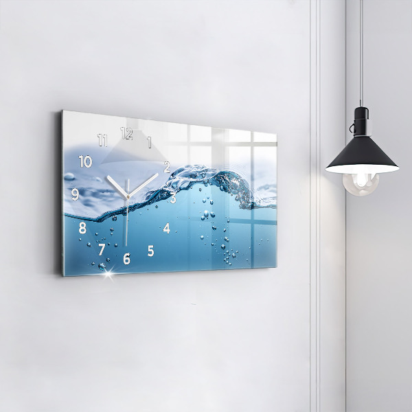 Horloge murale horizontale 'Gros plan sur l''eau'