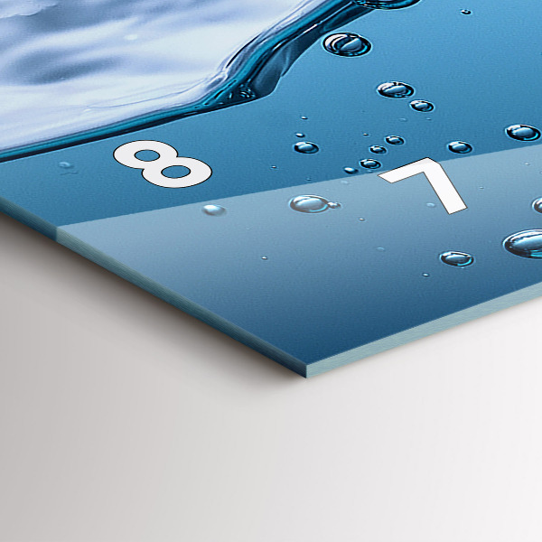 Horloge murale horizontale 'Gros plan sur l''eau'