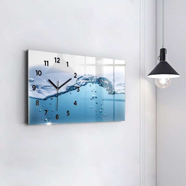 Horloge murale horizontale 'Gros plan sur l''eau'