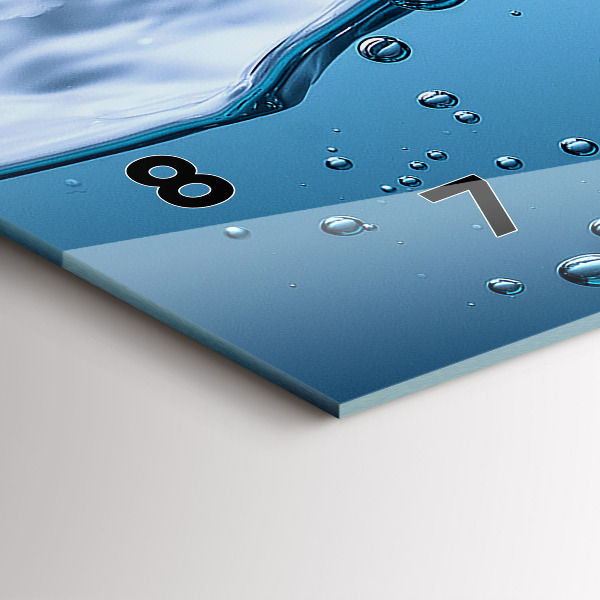 Horloge murale horizontale 'Gros plan sur l''eau'