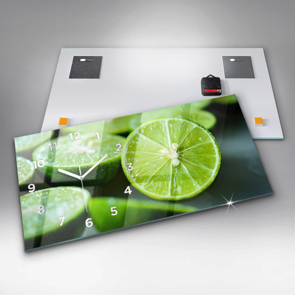 Horloge murale horizontale Quartiers de citron vert