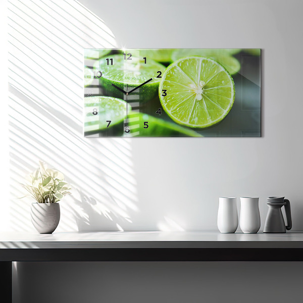 Horloge murale horizontale Quartiers de citron vert
