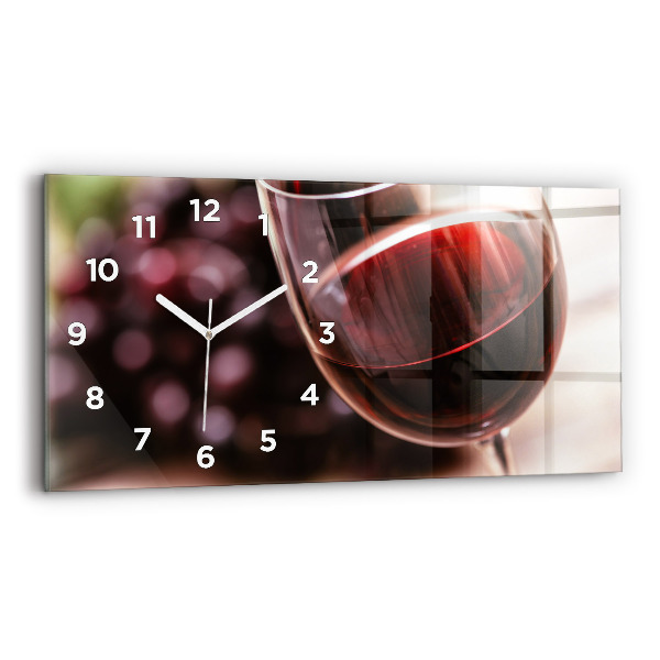 Horloge murale horizontale Un verre de vin rouge