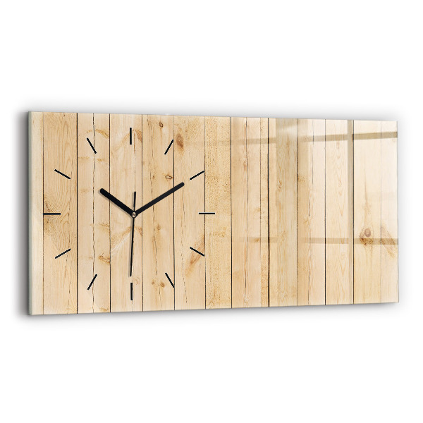 Horloge murale horizontale planches de bois