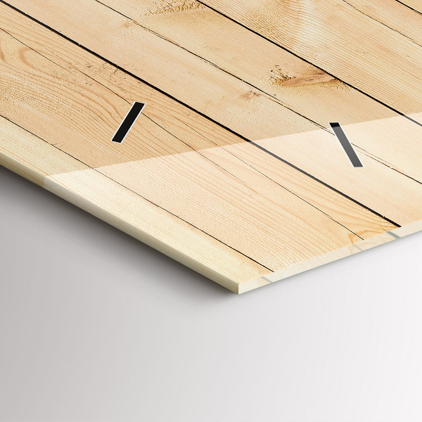 Horloge murale horizontale planches de bois