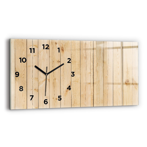 Horloge murale horizontale planches de bois