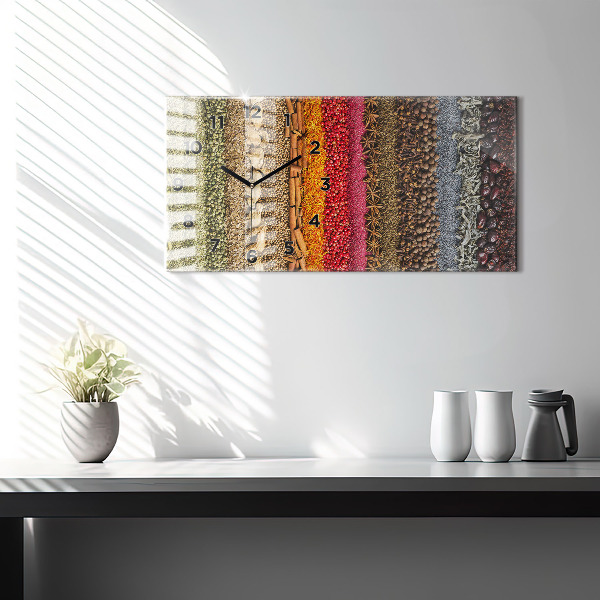 Horloge murale horizontale 'Des rangées d''épices'