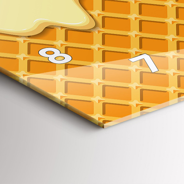 Horloge murale horizontale Gaufre et glace