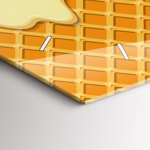 Horloge murale horizontale Gaufre et glace