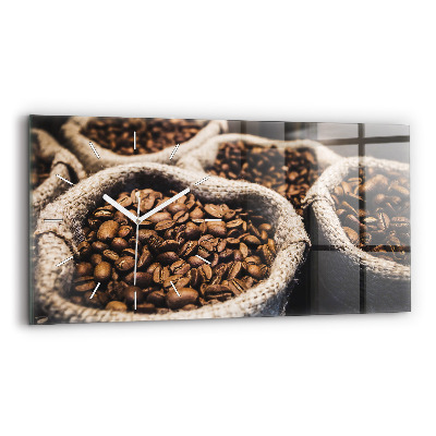 Horloge murale horizontale Sacs de café