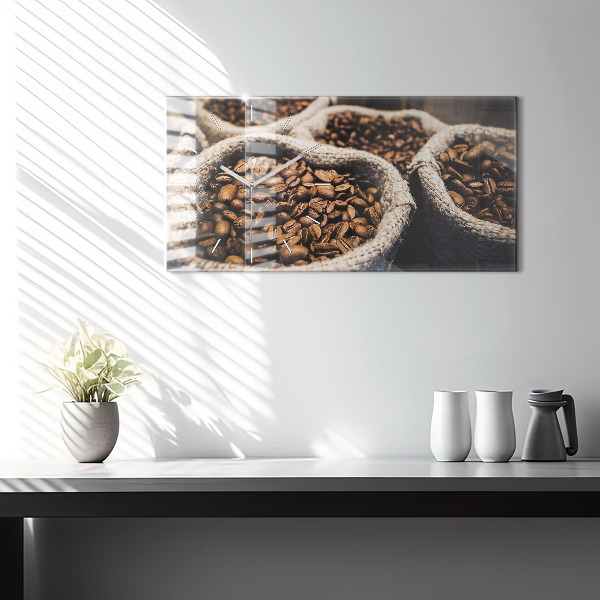 Horloge murale horizontale Sacs de café