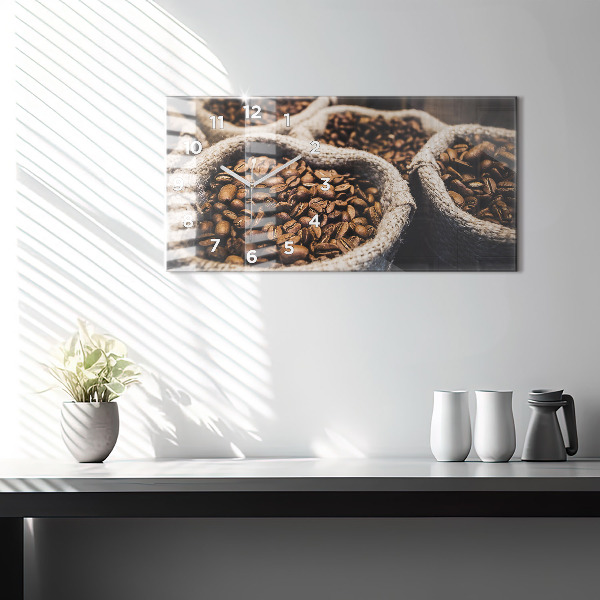 Horloge murale horizontale Sacs de café