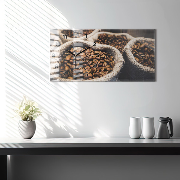 Horloge murale horizontale Sacs de café