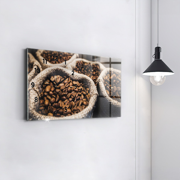 Horloge murale horizontale Sacs de café