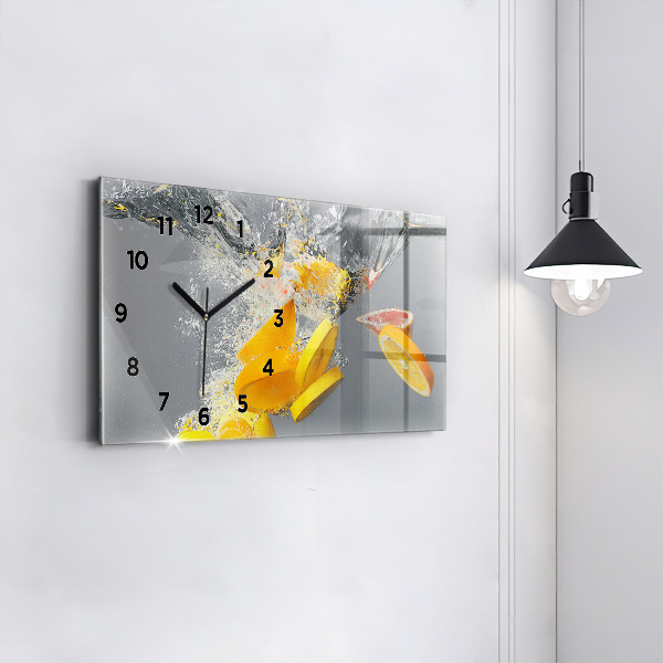 Horloge murale horizontale 'Agrumes dans l''eau'