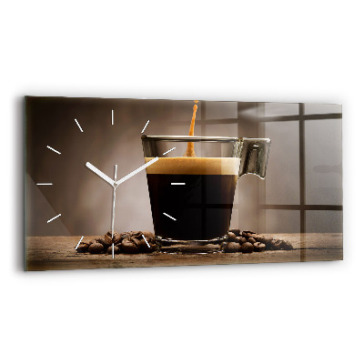 Horloge murale horizontale Une tasse de café