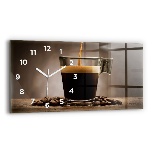 Horloge murale horizontale Une tasse de café