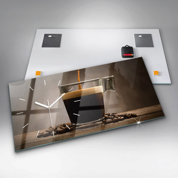 Horloge murale horizontale Une tasse de café