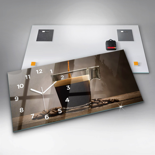 Horloge murale horizontale Une tasse de café