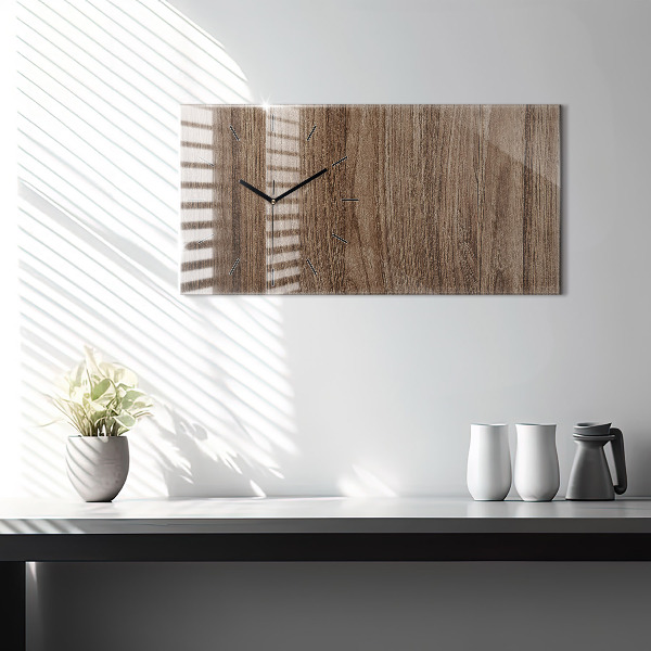 Horloge murale horizontale Bois foncé