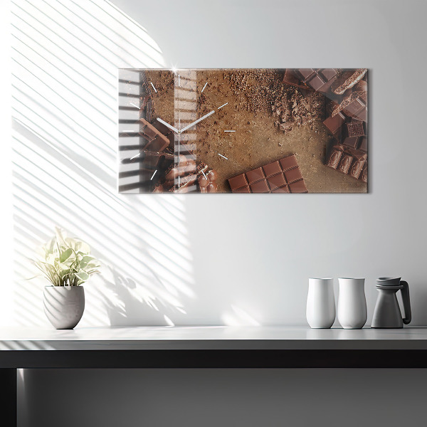 Horloge murale horizontale Barres de chocolat