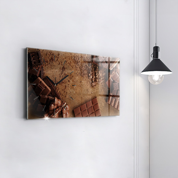Horloge murale horizontale Barres de chocolat