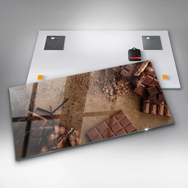 Horloge murale horizontale Barres de chocolat
