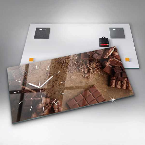 Horloge murale horizontale Barres de chocolat