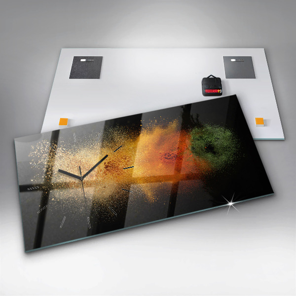 Horloge murale horizontale Épices dispersées