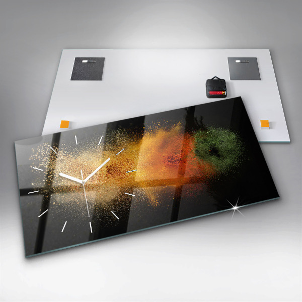 Horloge murale horizontale Épices dispersées