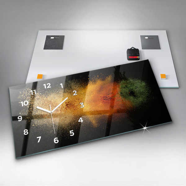 Horloge murale horizontale Épices dispersées