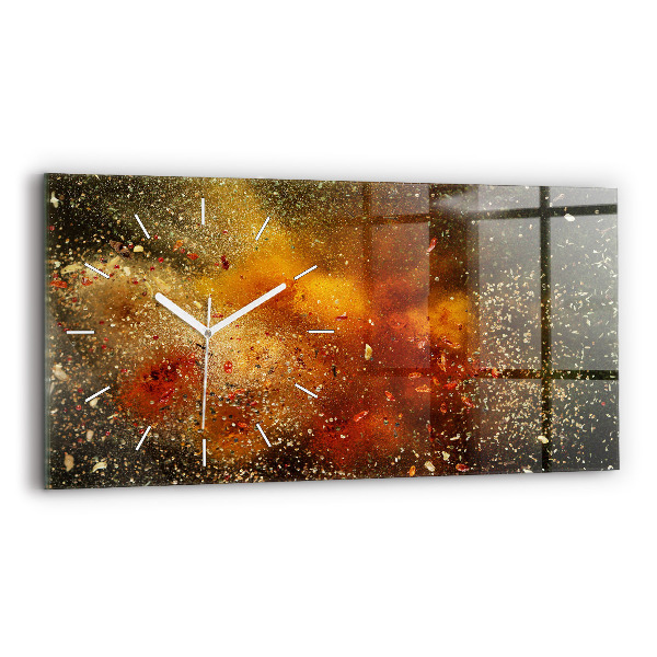 Horloge murale horizontale Abstraction des épices