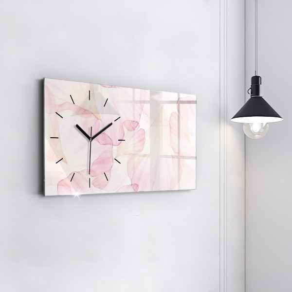 Horloge rectangulaire horizontale 'Pétales d''aquarelle'