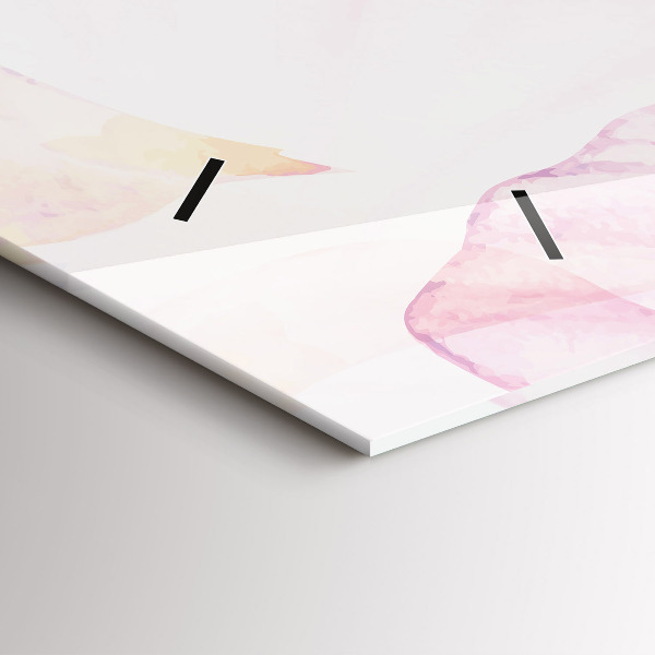 Horloge rectangulaire horizontale 'Pétales d''aquarelle'