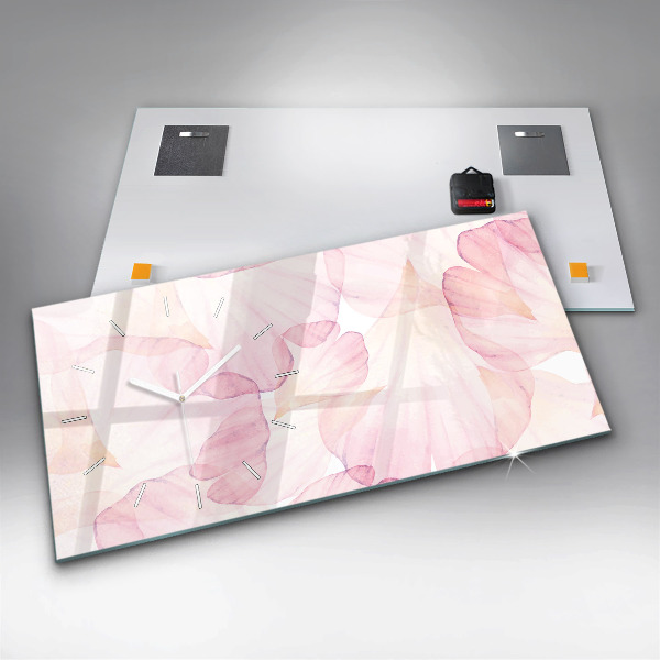 Horloge rectangulaire horizontale 'Pétales d''aquarelle'