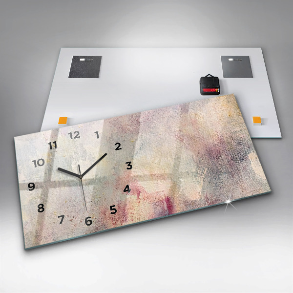 Horloge rectangulaire horizontale Abstraction peinte