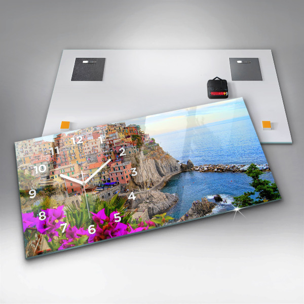 Horloge rectangulaire horizontale Côte des Cinque Terre