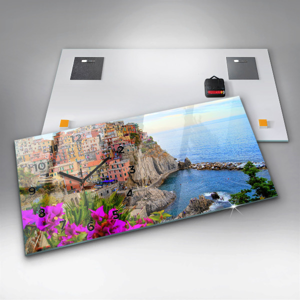 Horloge rectangulaire horizontale Côte des Cinque Terre